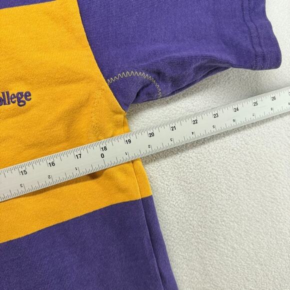 Vintage Elmira College Rugby Shirt Men's Small Purple Orange New York Thick 90s - Picture 4 of 7